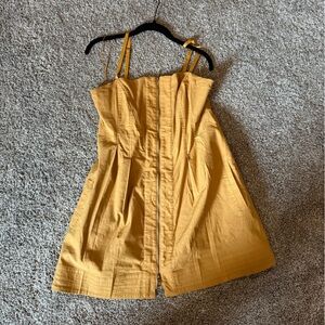 Anthropologie Yellow Buttoned Sundress Sleeveless Mini